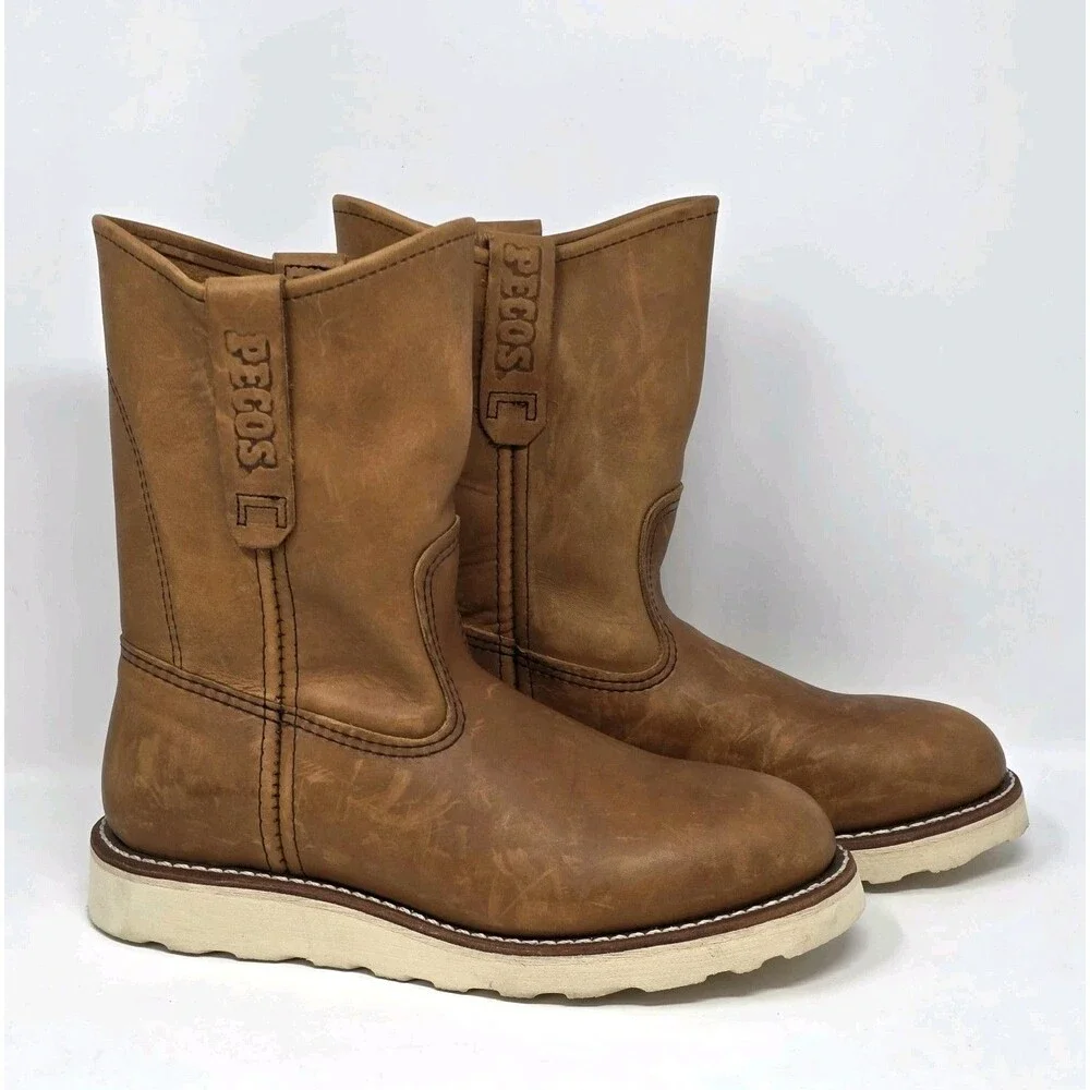 Red Wing Pecos 866 Pull On Leather Work Boot US 5 | EU 37 Made in USA Brown NEW - Picture 1 of 16